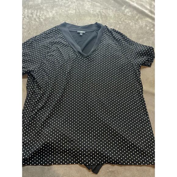 Women's‎ Talbots Plus Size Stretch Dot Pattern Top T Shirt Womens 1X - Picture 1 of 4